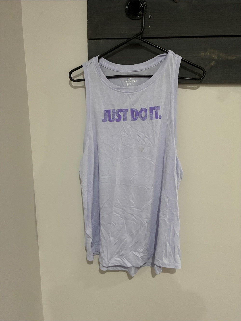 Nike Women’s Light Lavender Tank with Purple "Just Do It." Logo